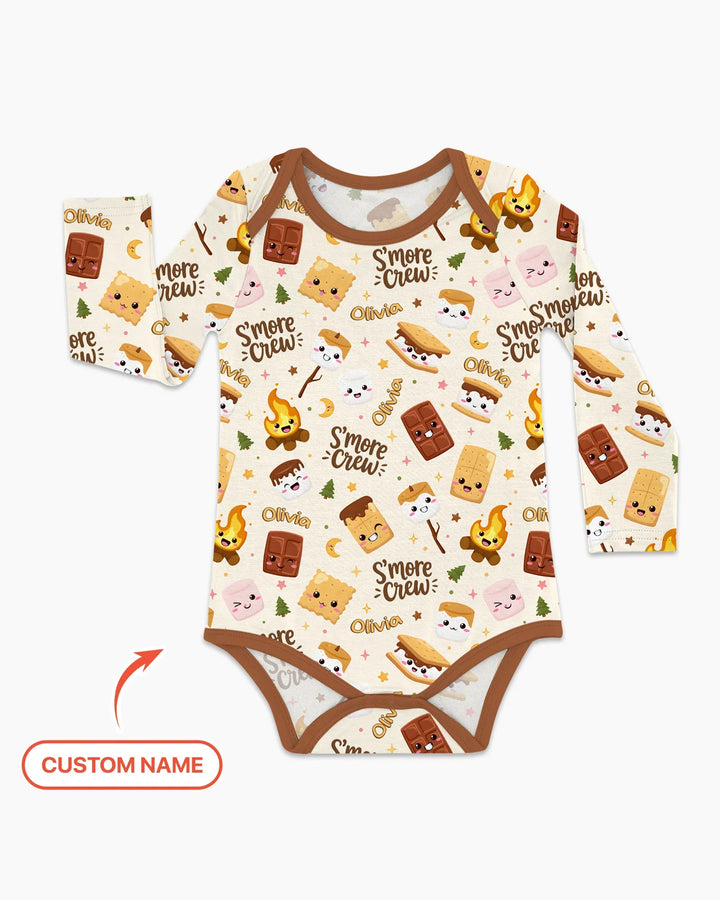 Custom Name Kawaii S'more Crew Family Matching Bamboo Bodysuit