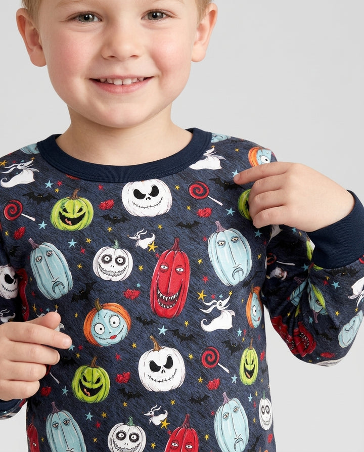 Nightmare Pumpkin Bamboo Two Piece Long Sleeve Pajama Set