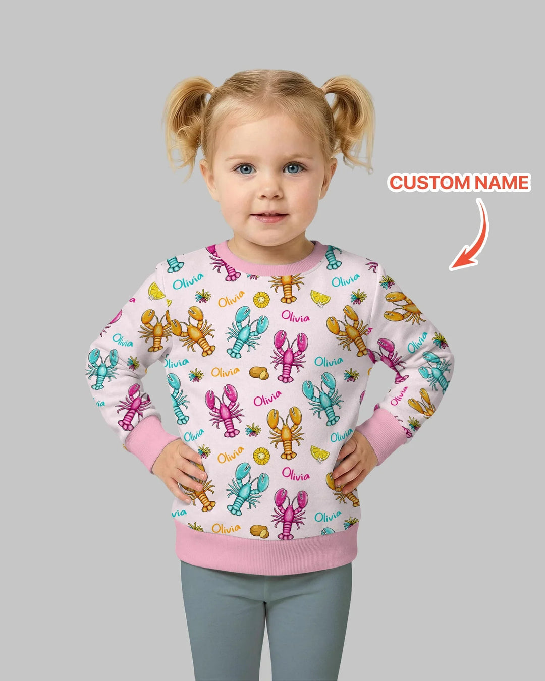 Custom Name Crawfish Crew Bamboo Crewneck Sweatshirt