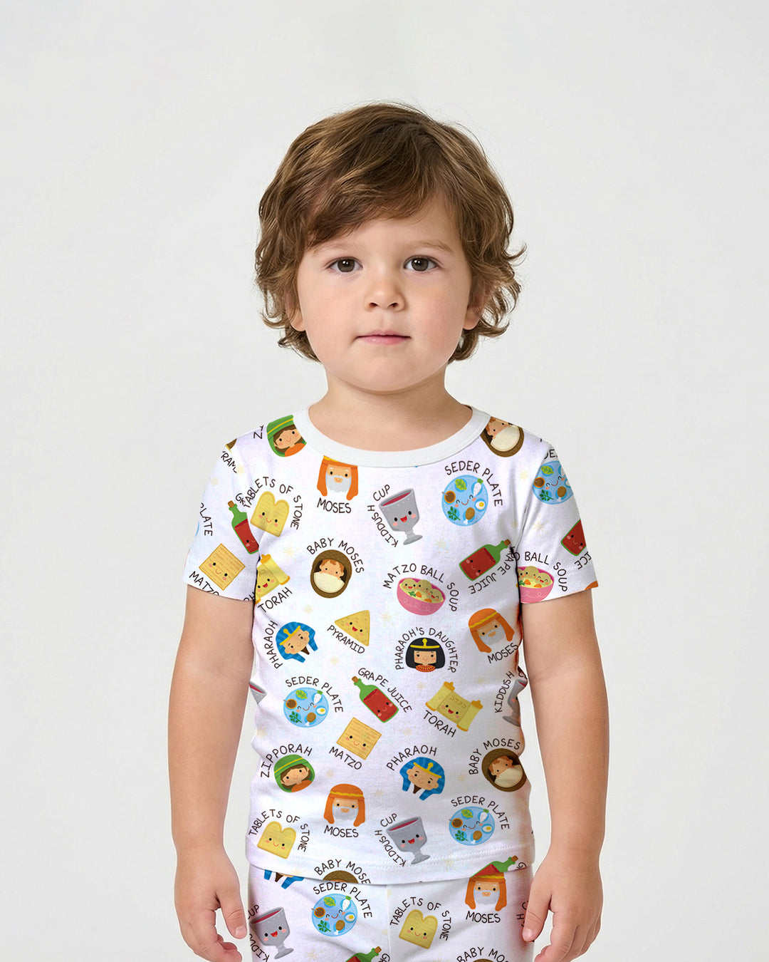 Template Zweiteiliges Pyjama-Set mit kurzen Ärmeln und Shorts