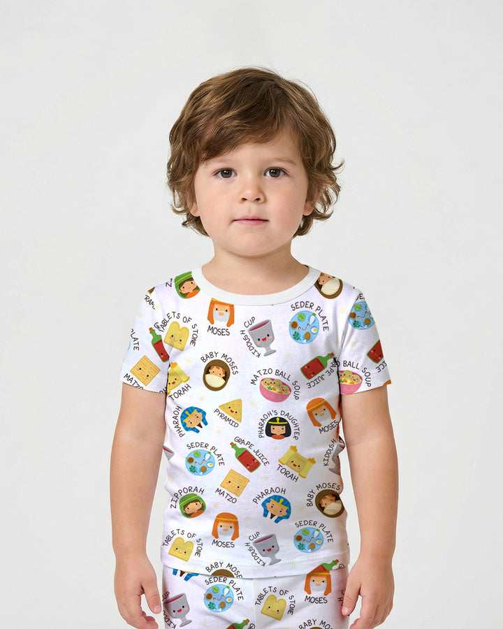 Template Zweiteiliges Pyjama-Set mit kurzen Ärmeln und Shorts