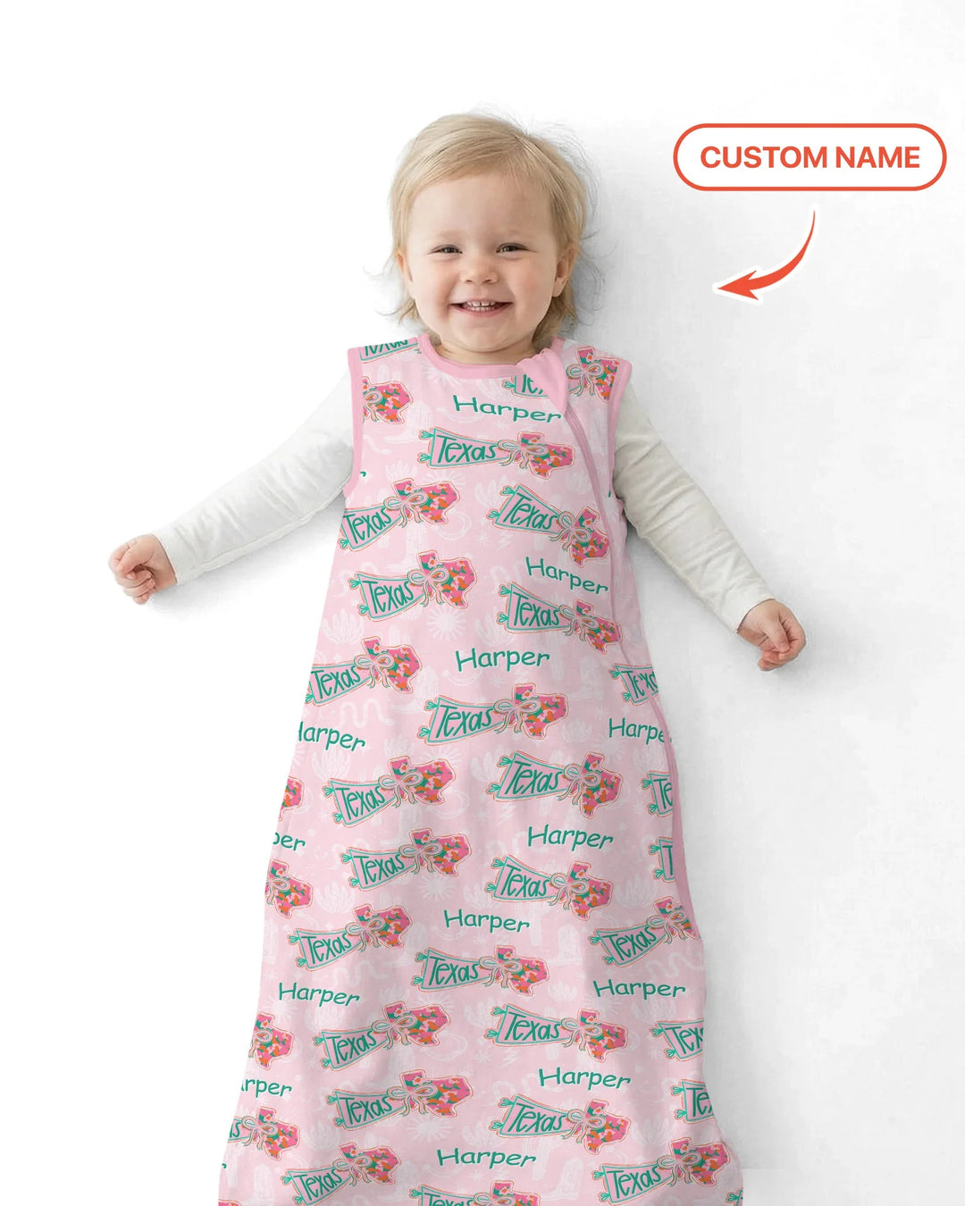 Custom Name Preppy Texas Charm Bamboo Sleep Bag