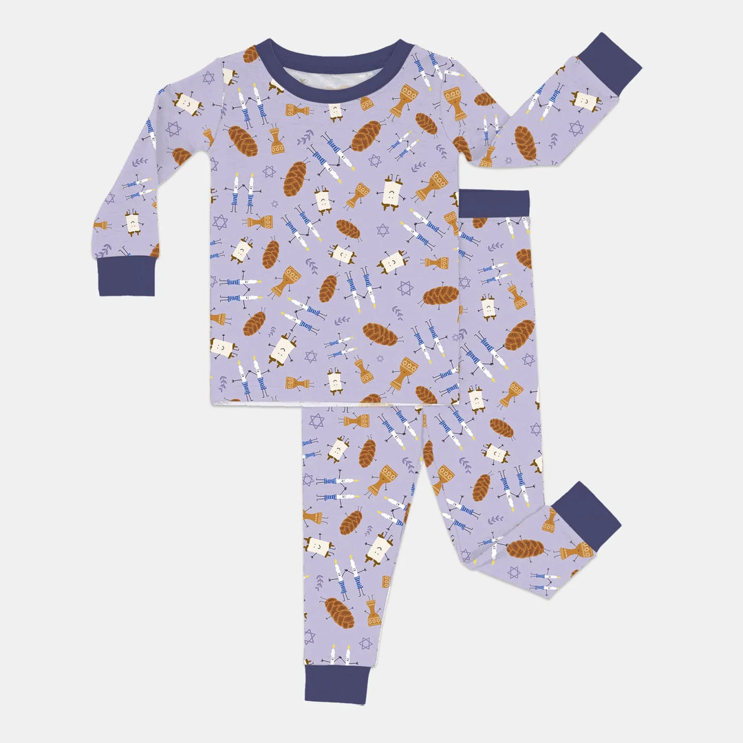 Shabbat Shalom Family Matching Two Piece Long Sleeve Pajama Set