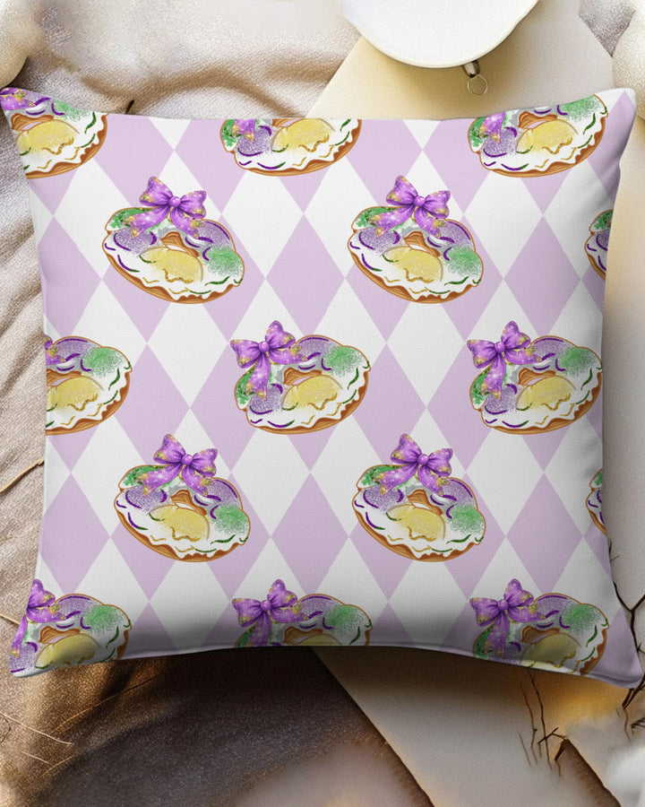 Mardi Gras Donut Pillow Case