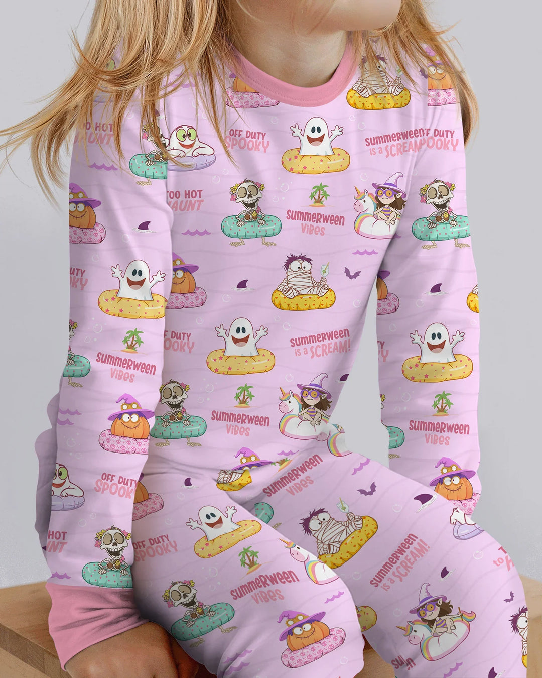 Zweiteiliges Langarm-Pyjama-Set mit Sommerfrüchten