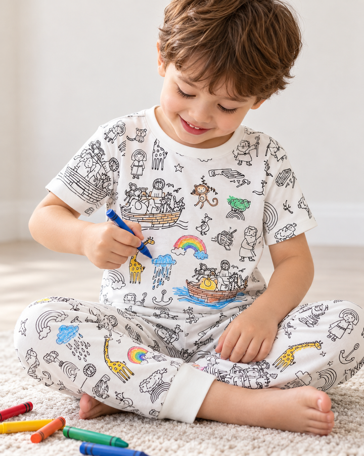 Noah Colorable Bamboo Two Piece Short Sleeve Pajama Set