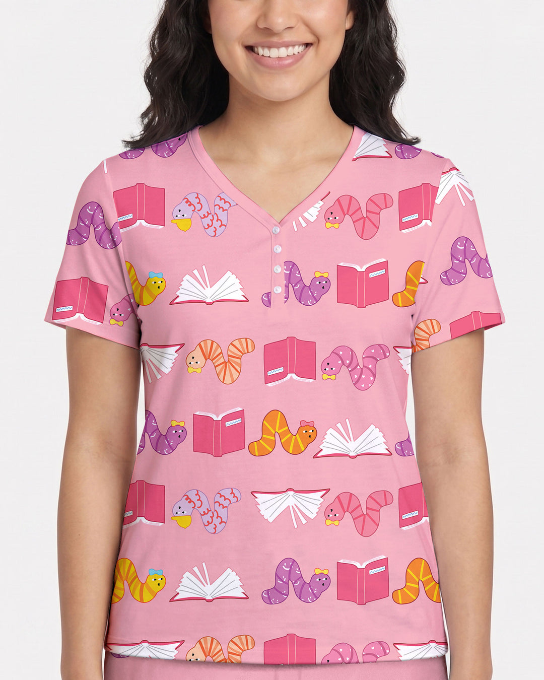 Bookworm Family Matching Bamboo Women Short Sleeve Short Pajama Set