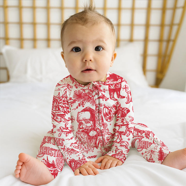 Family Christmas Chinoiserie Pajama Convertible Zippy