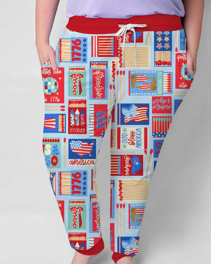 Patriotic Matchbox Family Matching Bamboo Women Pajama Set