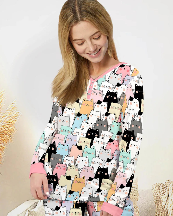 Purrfect Crowd Women Pajama Set