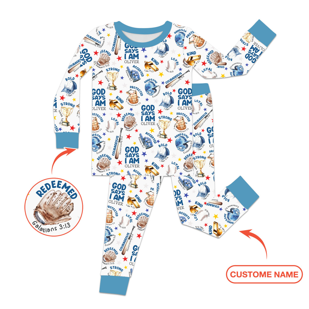 Zweiteiliges Langarm-Pyjama-Set mit Sommerfrüchten