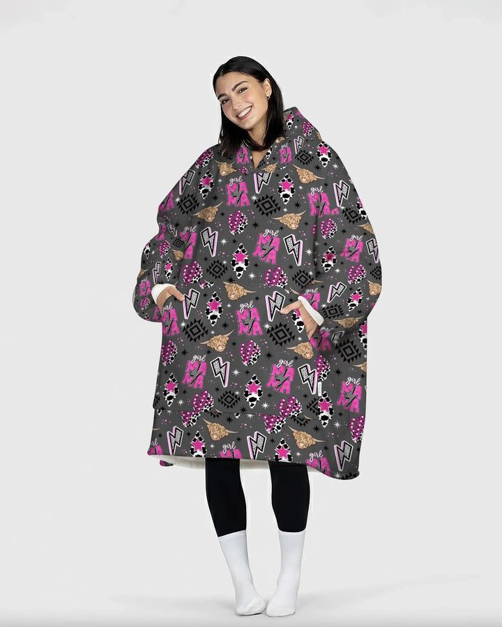 Western Mama & Me Matching Wearable Bamboo Blanket Hoodie