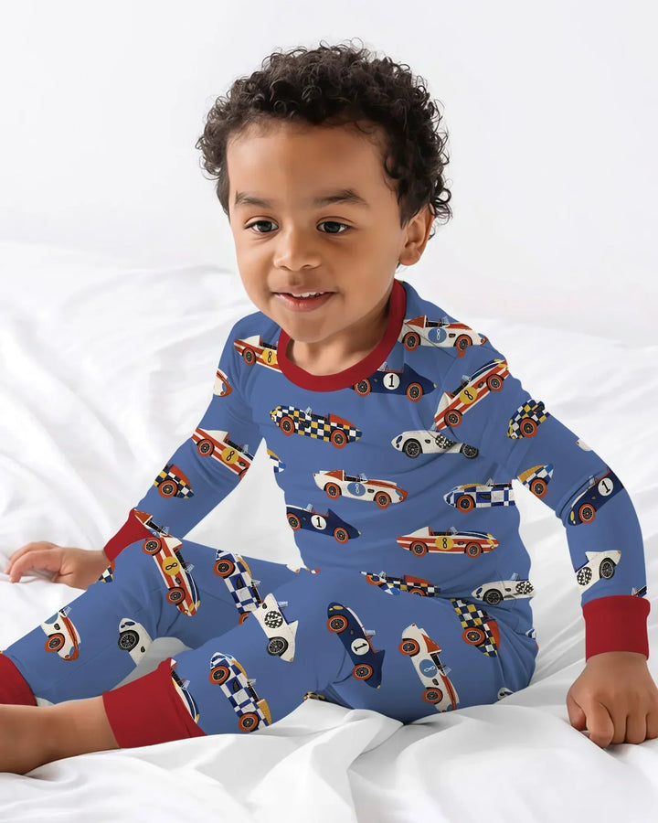 Zweiteiliges Langarm-Pyjama-Set mit Sommerfrüchten