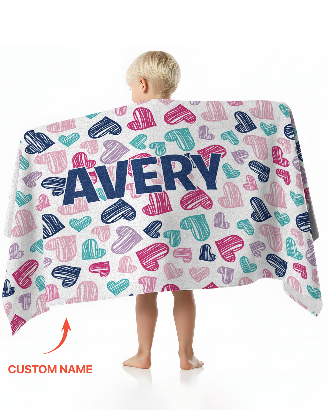 Custom Name Pretty Pattern Bamboo Beach Towel