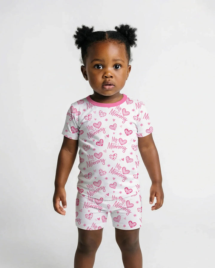 My Heart Belongs To Mommy Bamboo Two Piece Short Sleeve Shorts Pajama Set