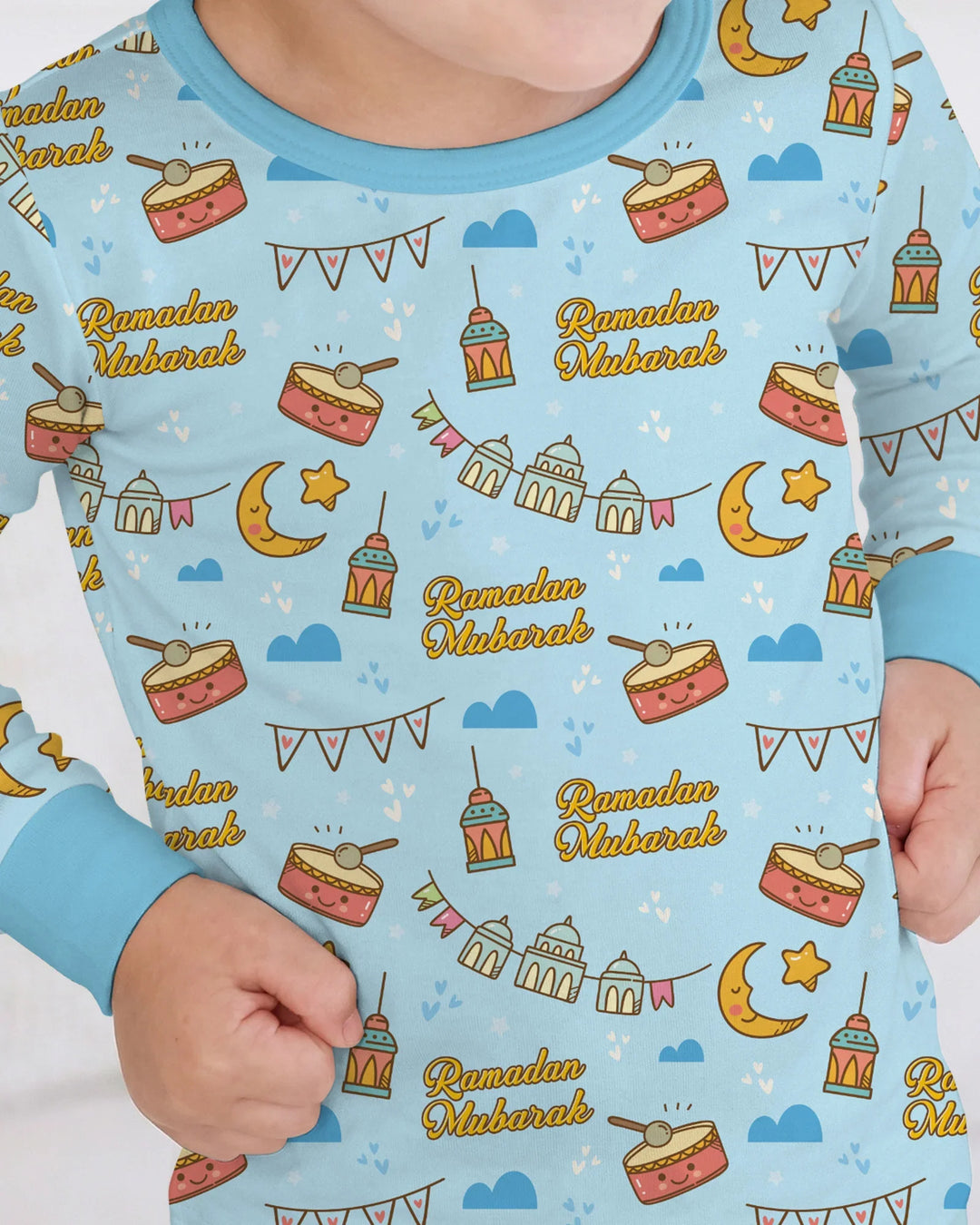 Ramadan Mubarak Two Piece Long Sleeve Pajama Set