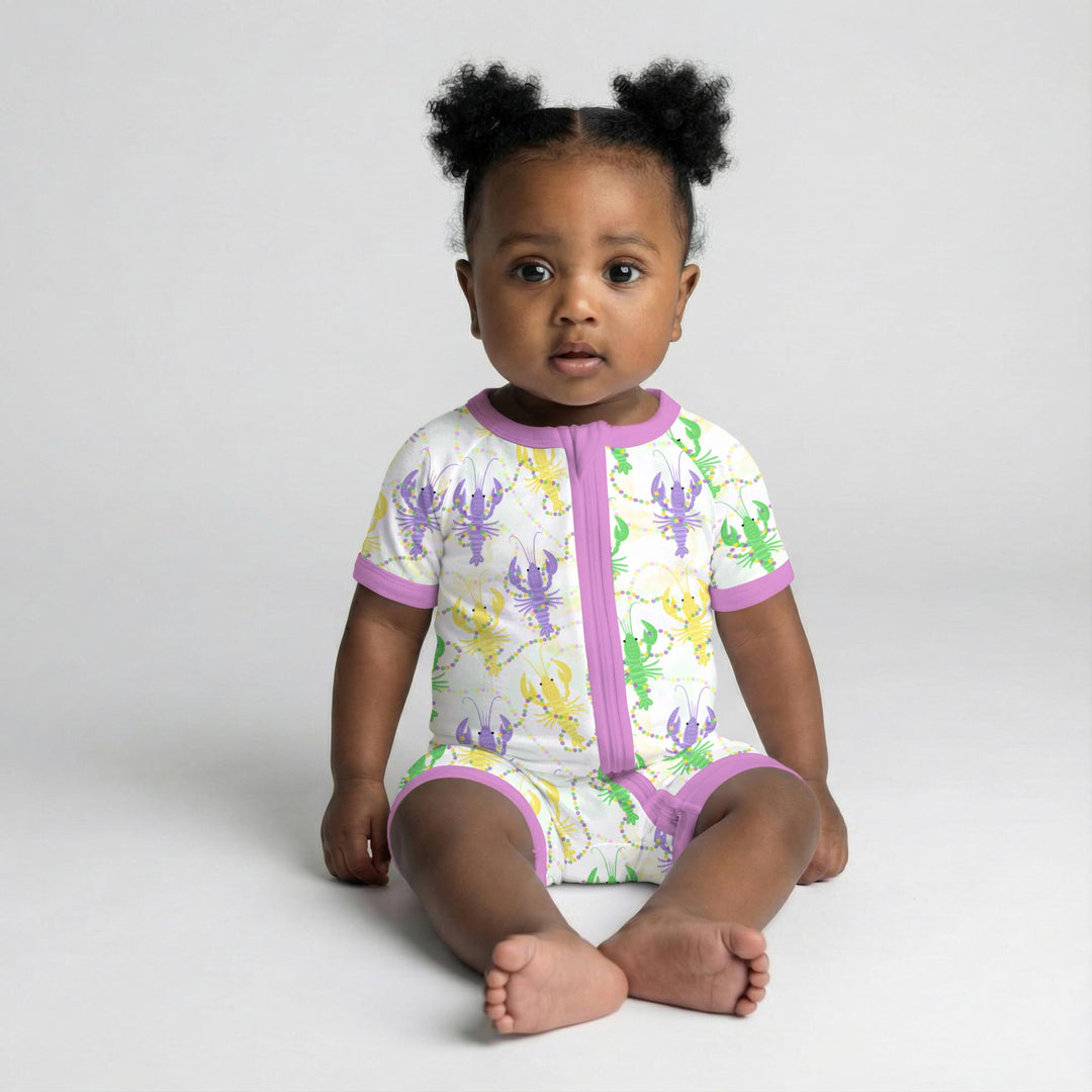 Mardi Gras Crawfish Family Matching Shorty Zippy