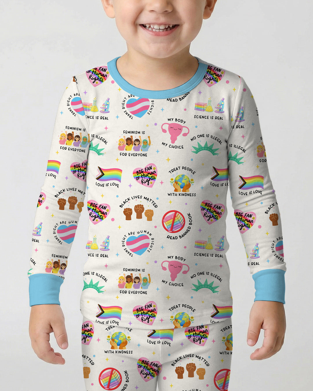 Zweiteiliges Langarm-Pyjama-Set mit Sommerfrüchten