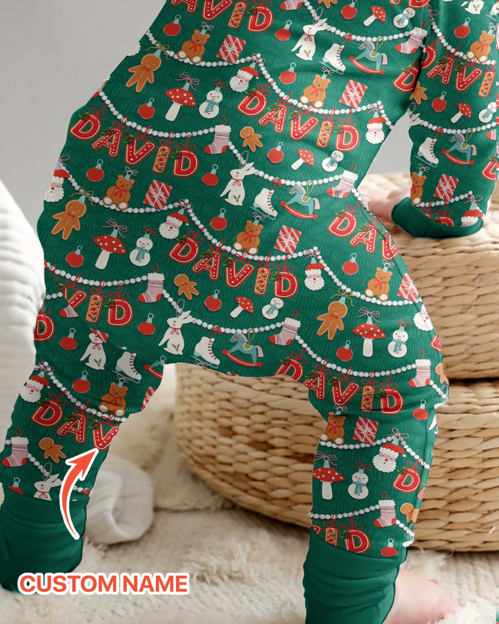 Merry Gingerbread Custom Name Bamboo Convertible Zippy