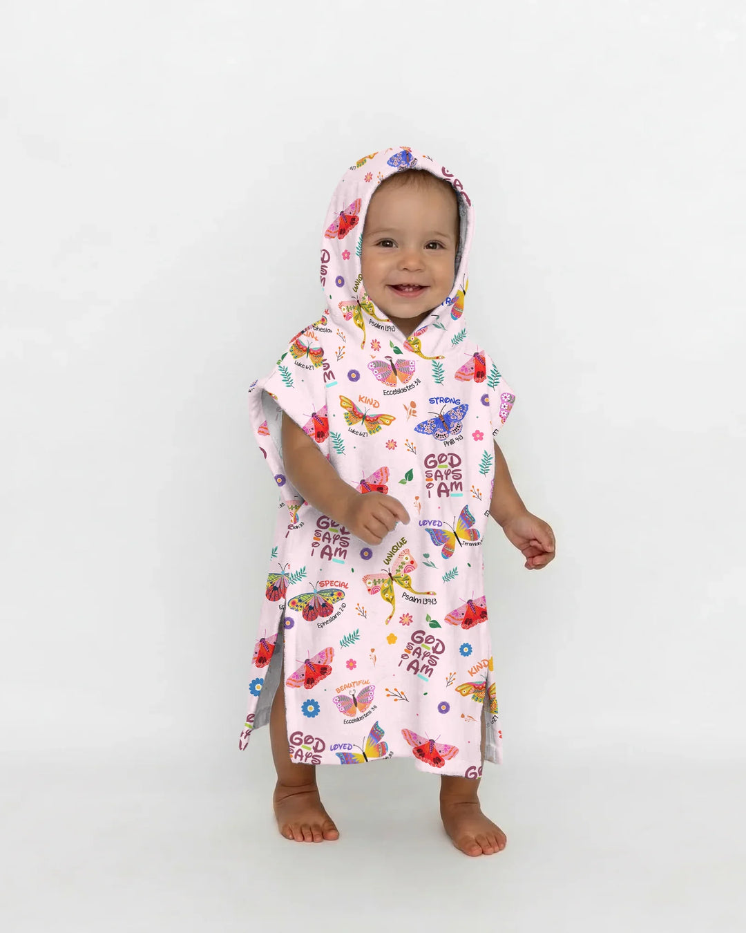 God says I am Butterfly Bamboo Swim Poncho