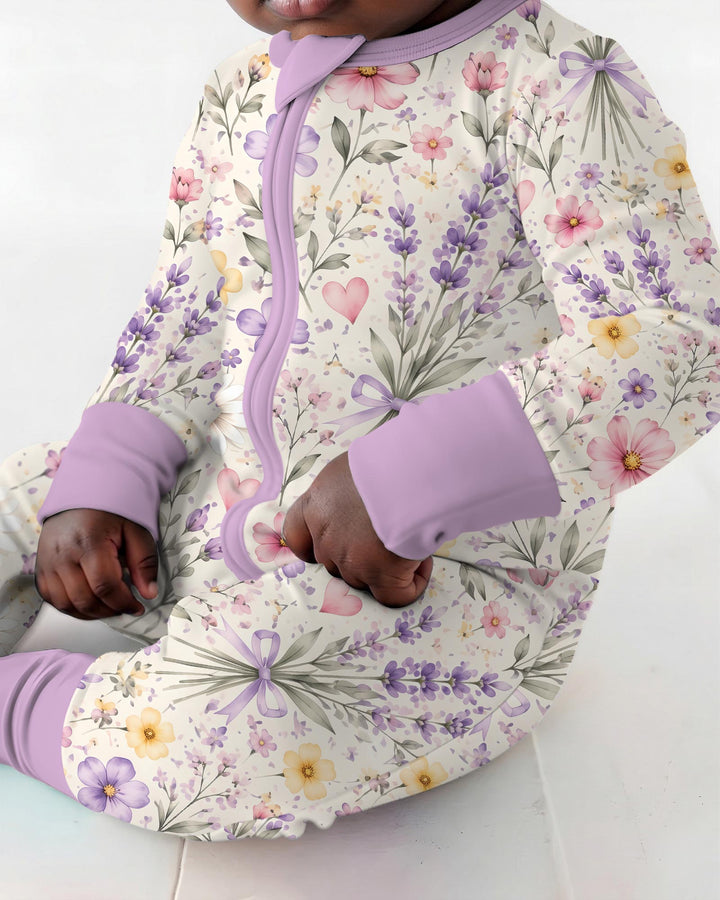 Lavender Wildflower Pastel Floral Bamboo Convertible Zippy