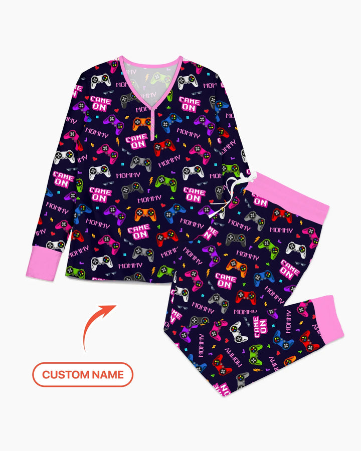 Custom Name Game On Family Matching Bamboo Women Pajama Set