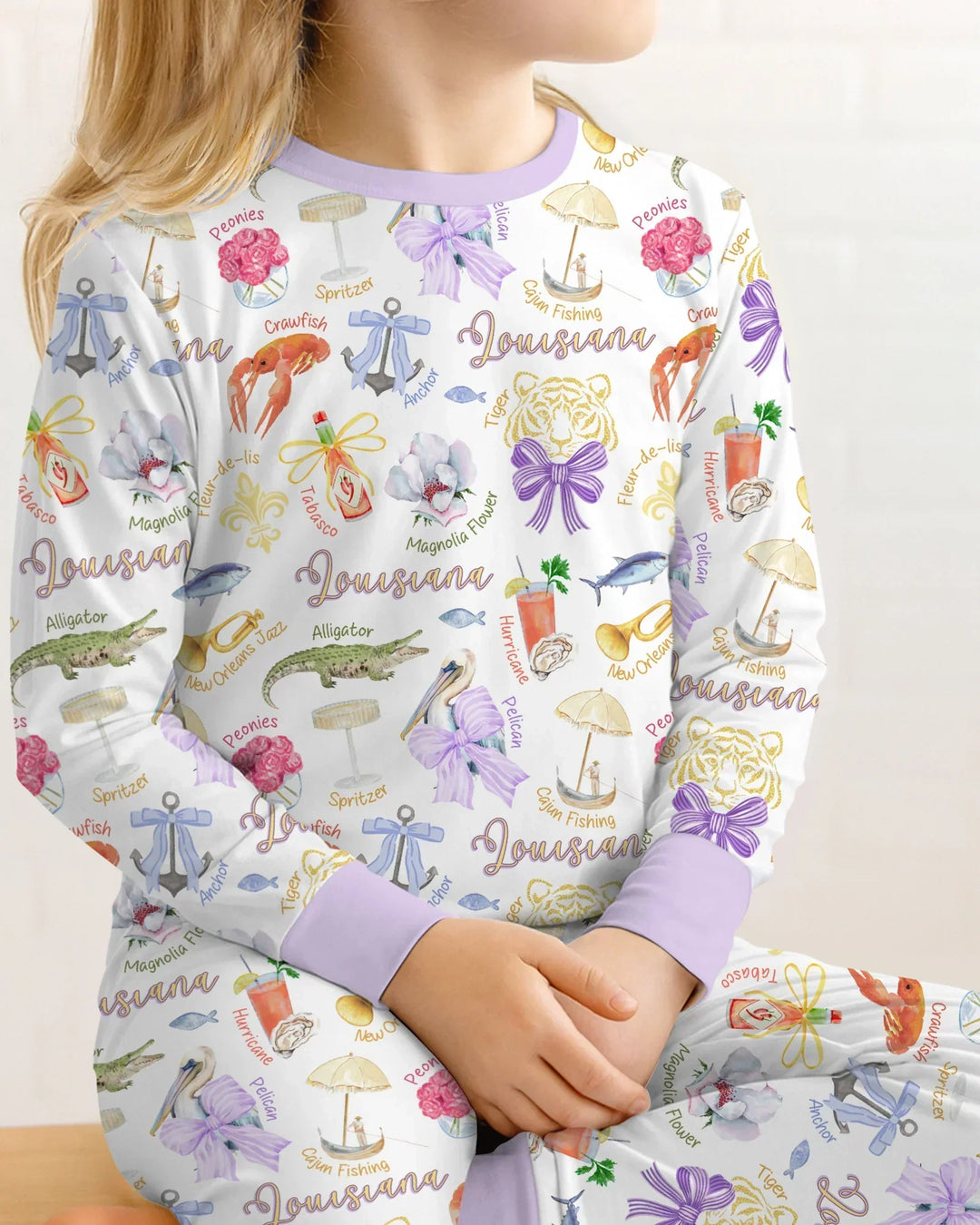 Zweiteiliges Langarm-Pyjama-Set mit Sommerfrüchten