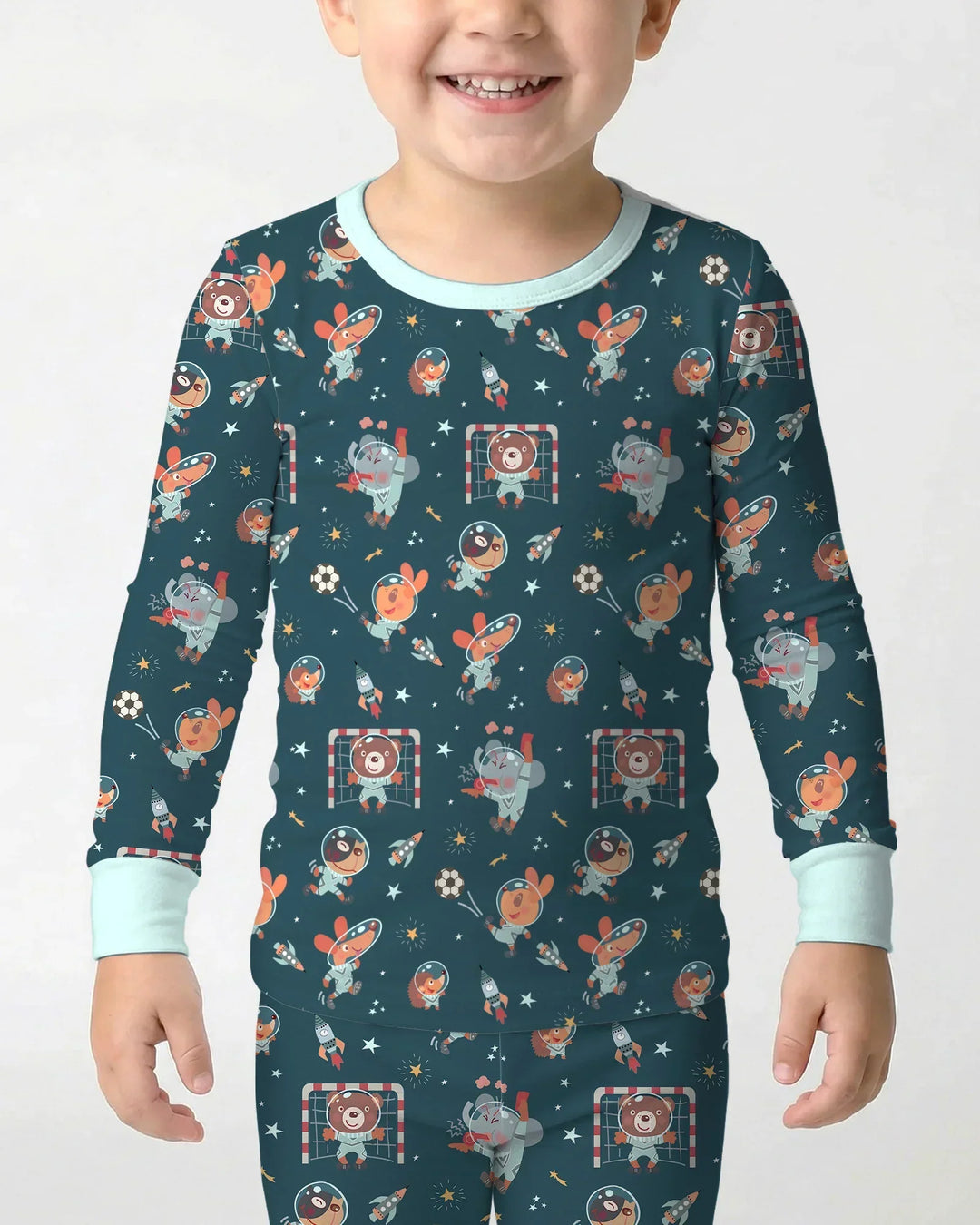 Conjunto de pijama de dos piezas de bambú con mangas largas, plantilla PERSONALIZADA