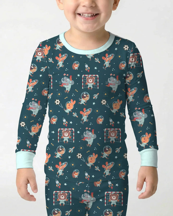 Conjunto de pijama de dos piezas de bambú con mangas largas, plantilla PERSONALIZADA