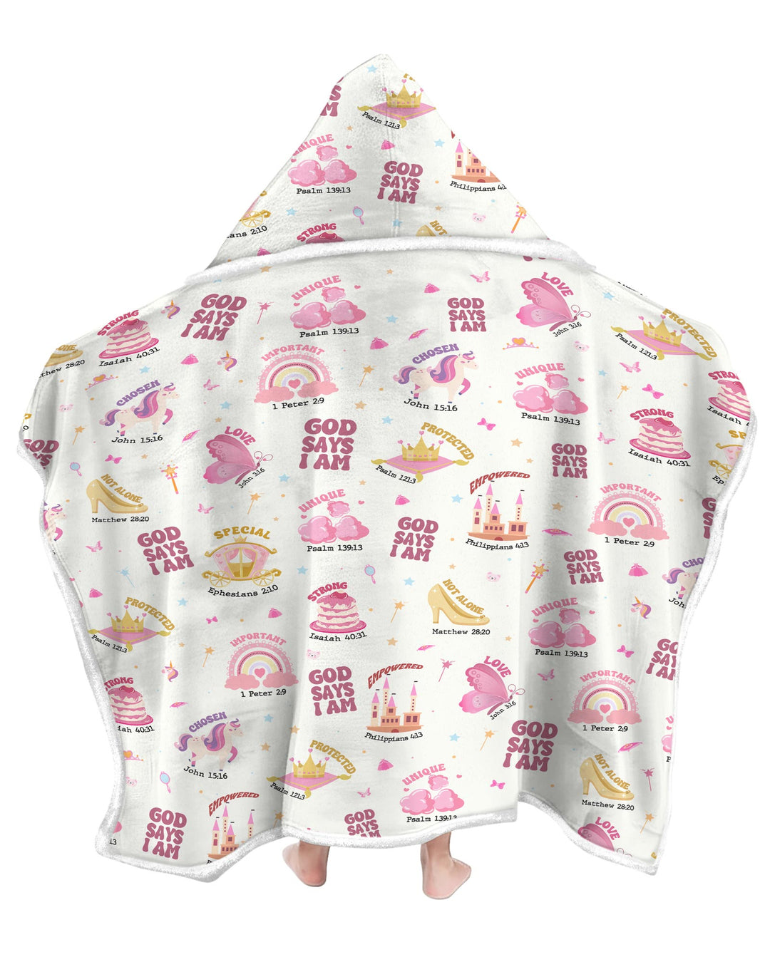 God Says I Am Girl Wearable Hooded Blanket