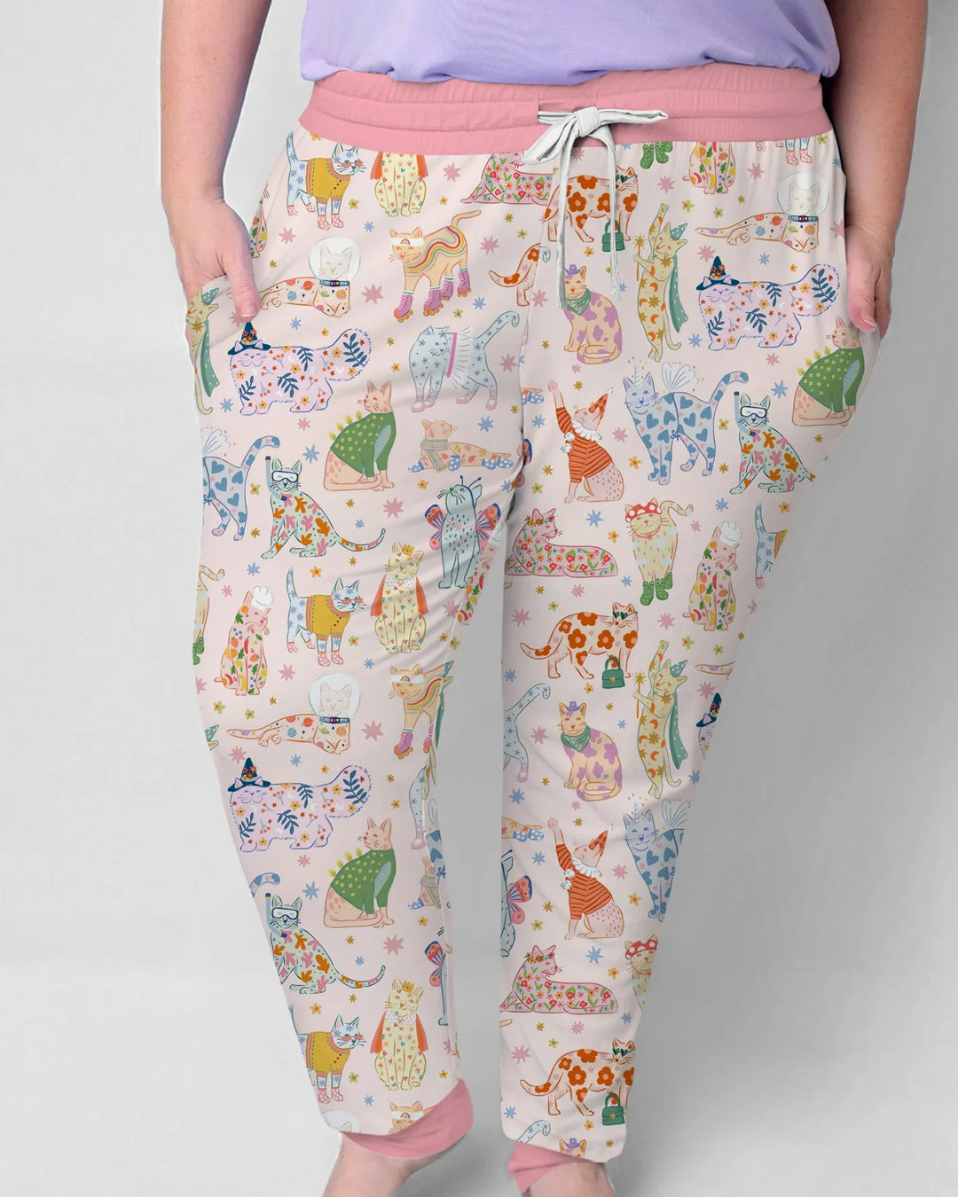 Whimsical Cat Parade Women Pajama Set