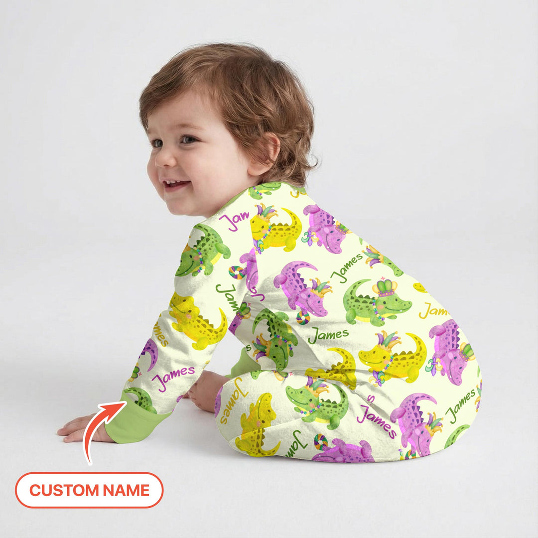 Custom Name Mardi Gras Alligator Convertible Zippy