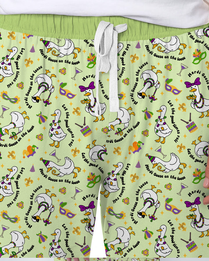 Mardi Gras Silly Goose Men's Pajama Set