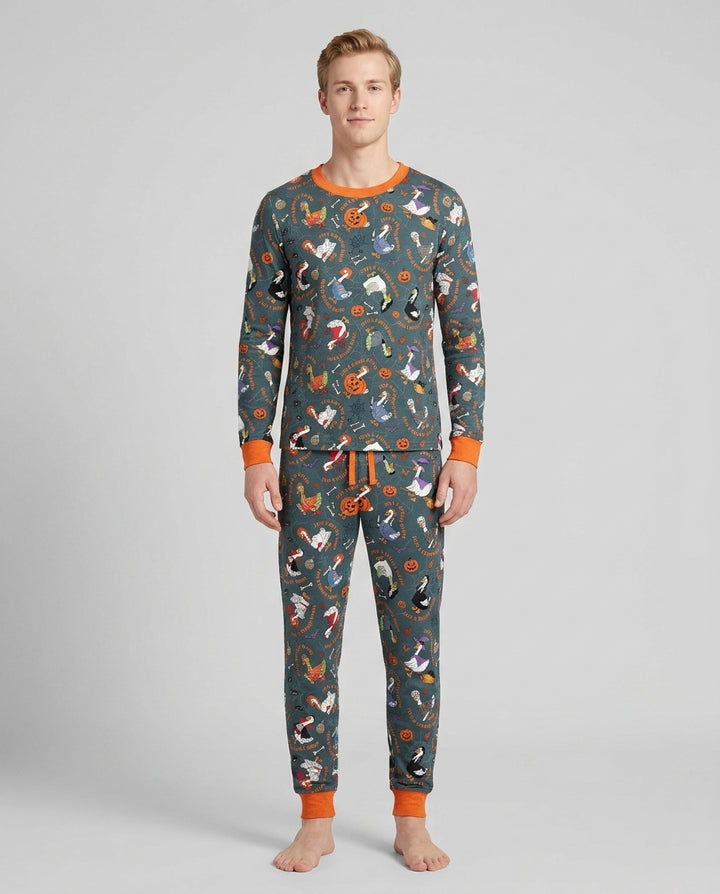 Just A Spooky Goose Family Matching Bamboo Men's Pajama Set