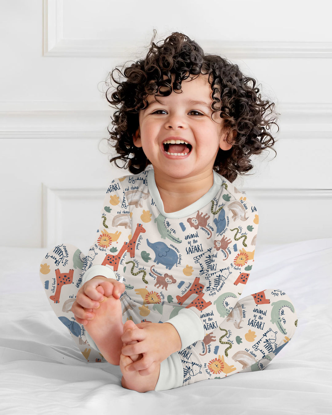 Funny African Animals Two Piece Long Sleeve Pajama Set