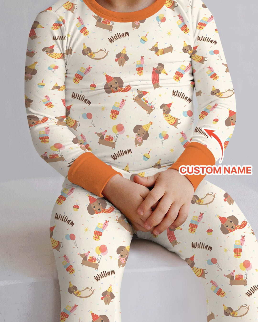 Dachshund Birthday Bamboo Two Piece Long Sleeve Pajama Set