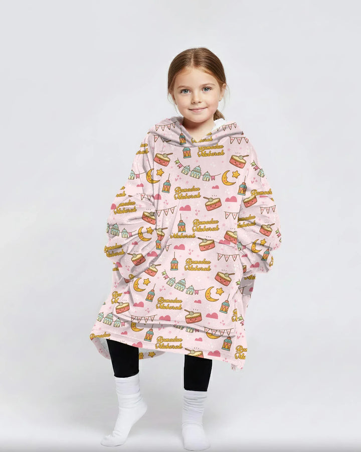 Ramadan Mubarak Wearable Blanket Hoodie