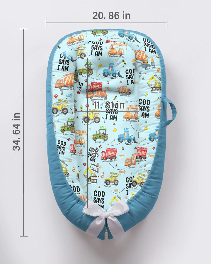God Says I Am Boy Bamboo Baby Nest Bed