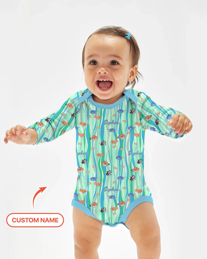 Custom Name Summer Beach Bamboo Bodysuit