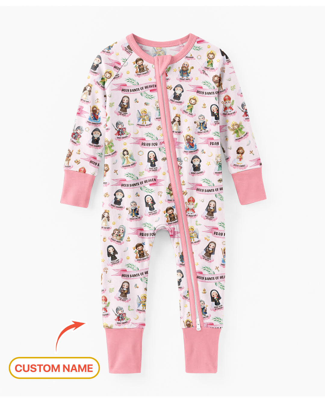 Holy Saints of Heaven Custom Name Bamboo Convertible Zippy