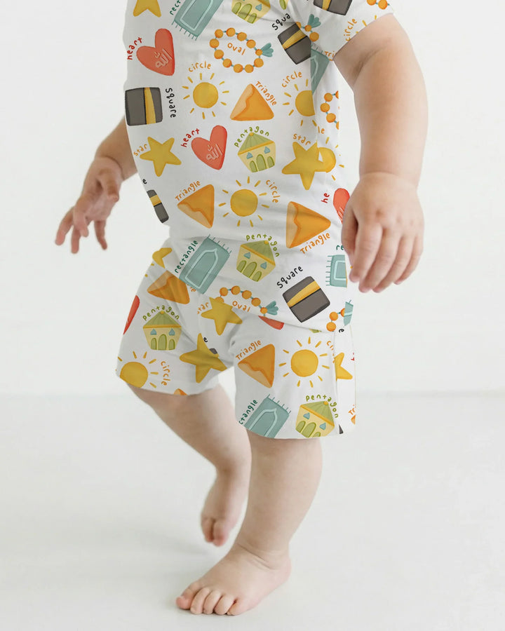 Islamic Shapes Two Piece Short Sleeve Shorts Pajama Set