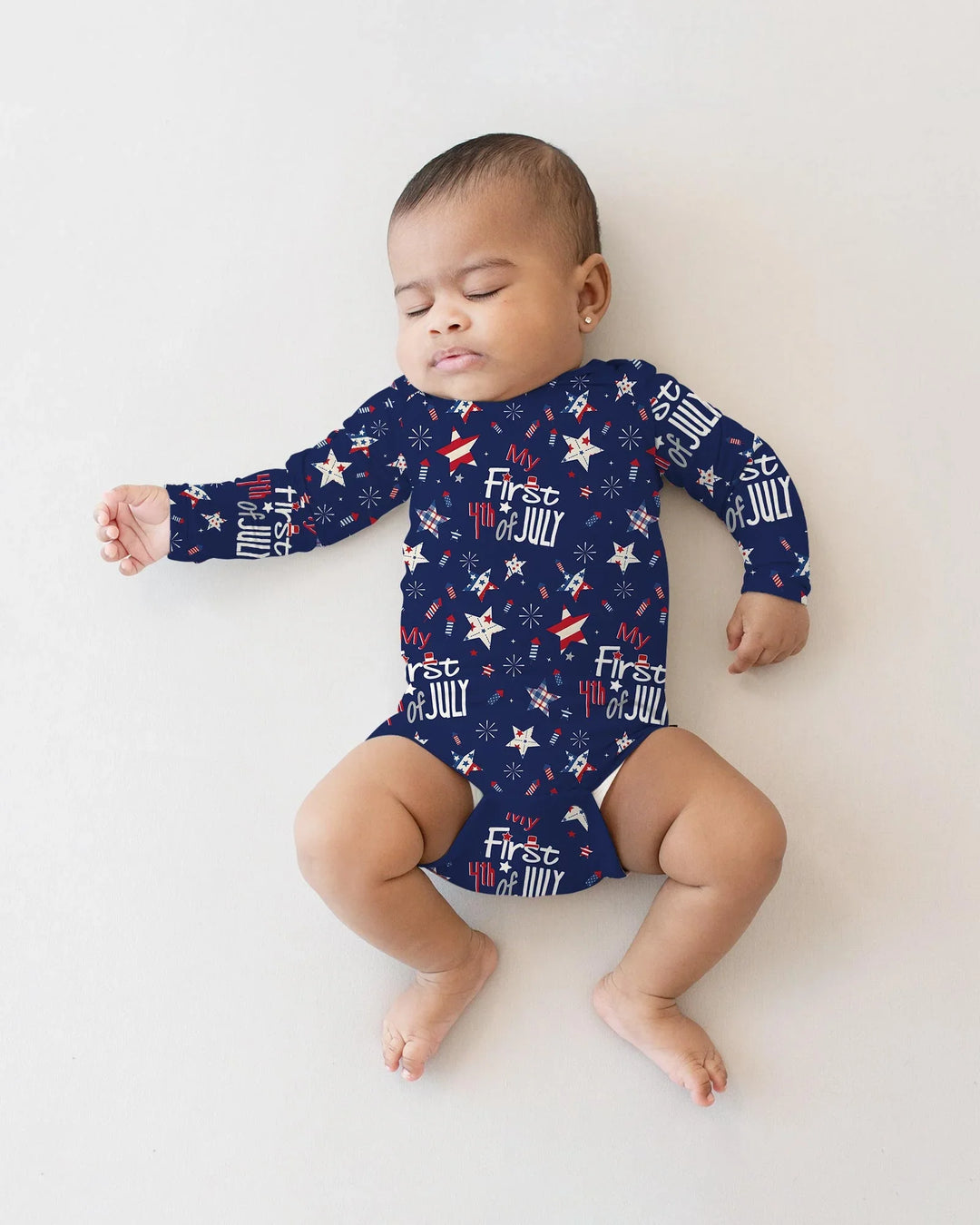 My First 4th of July Star Striped Bamboo Bodysuit