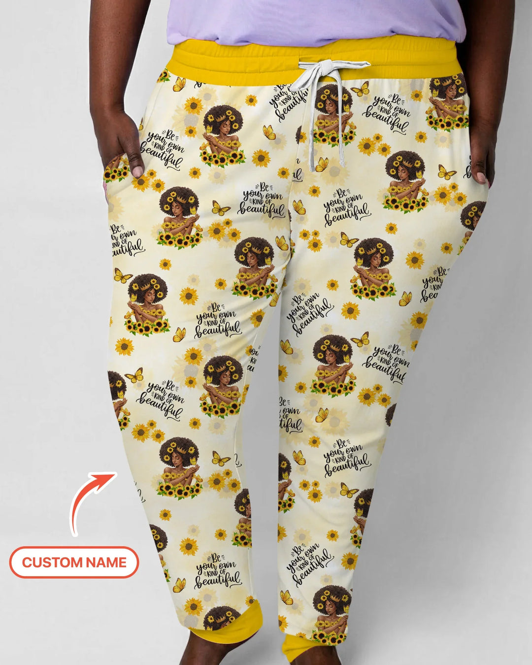 Custom Name Sunflower Queen Bamboo Women Pajama Set