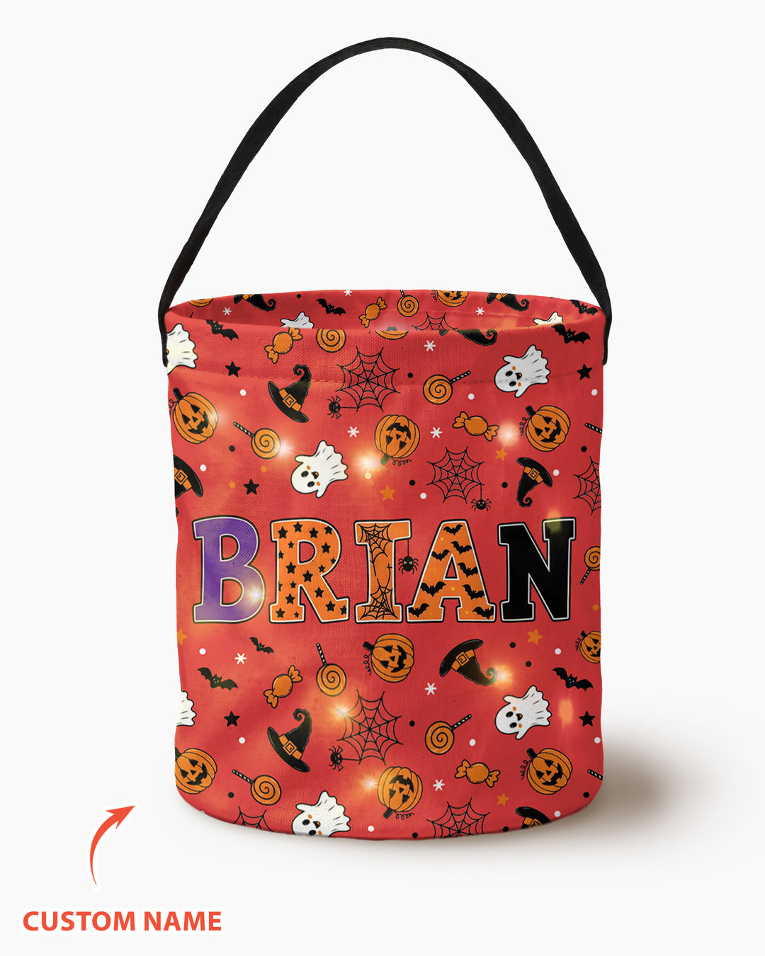Halloween Name Spooky Letters Led Light Bucket Bag