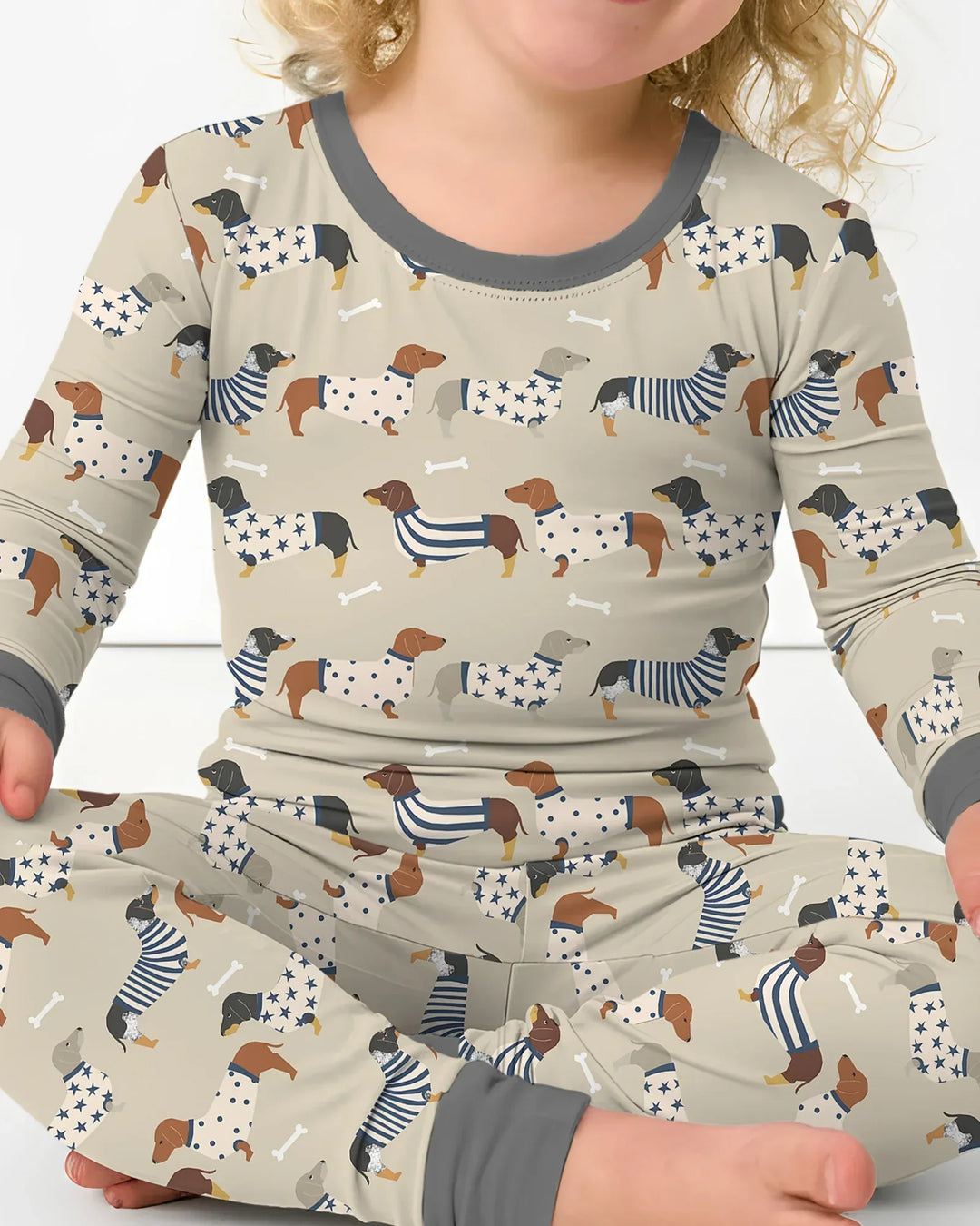 Cute Wieners Two Piece Long Sleeve Pajama Set