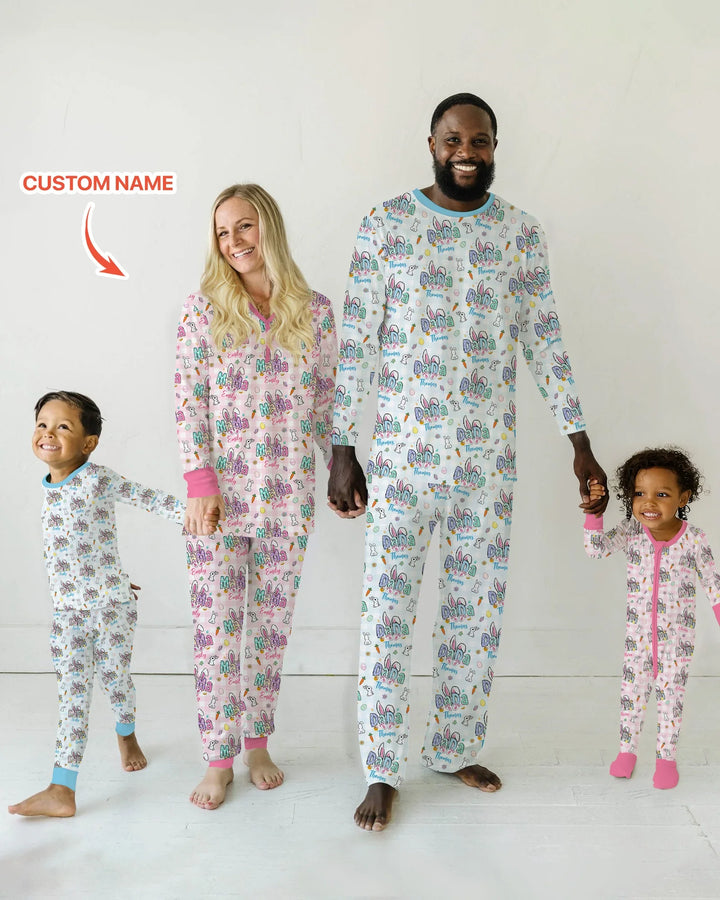 Custom Name Easter Family Matching Men's Pajama Set