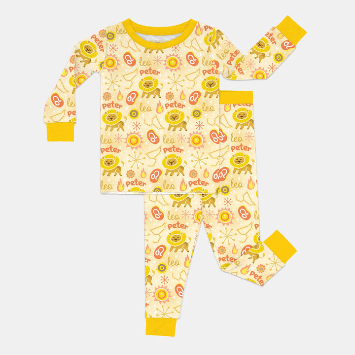 Custom Name Zodiac Leo Two Piece Long Sleeve Pajama Set