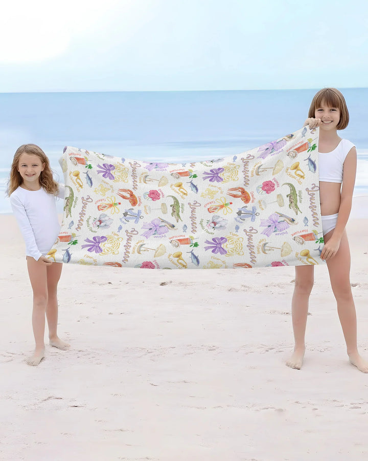 Louisiana Preppy Summer Bamboo Beach Towel