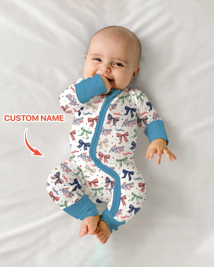 Custom Name All American Girl Bamboo Convertible Zippy