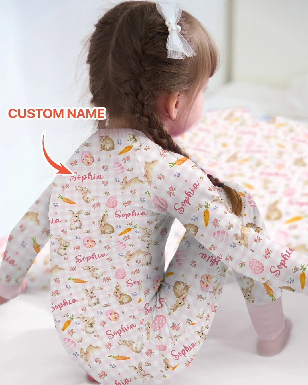 Custom Name Bunny Garden Convertible Zippy